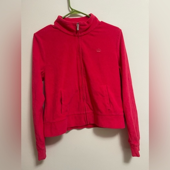Juicy Couture- Women’s Terry Cloth Zip Up Jacket - Pink/Red - Size L - Picture 6 of 6